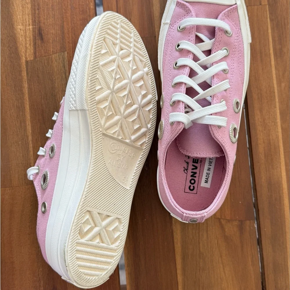 CONVERSE Chuck 70 Metal Rings Low Top Size 7,5 Women's Shoes Pink - Picture 7 of 8